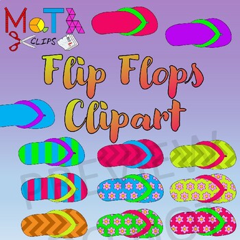Preview of Flip Flops Clipart for Beach Themed Classrooms