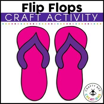 Preview of Flip Flops Summer Craft Beach Day Bulletin Board Activities Kindergarten Prek