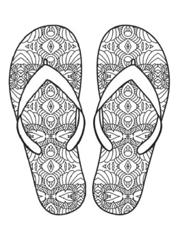 Flip Flops Mindfulness Coloring Pages : Mindfulness Activities / Summer ...