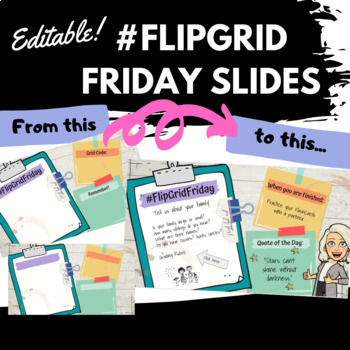 Preview of Flip Grid Friday Instructions Slide for Google or PPT