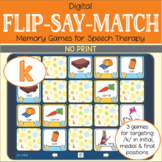 Flip-Say-Match – K – No Print Digital Matching Game for Sp