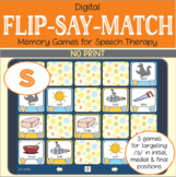 Flip-Say-Match – S – No Print Digital Matching Game for Sp