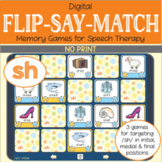 Flip-Say-Match – SH – No Print Digital Matching Game for S