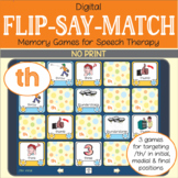 Flip-Say-Match – TH – No Print Digital Matching Game for S