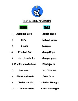 Preview of Flip a Coin Workout