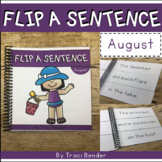 Silly Sentences Writing August - Fun Monthly Themed Flip a