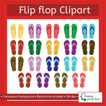 Flip flop clip art by ThinkingCaterpillars | TPT