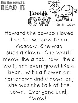 Flip the Sound: OW {like in snow + in cow} | TpT