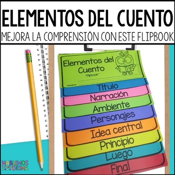 Preview of Elementos del cuento | comprensión |  Story Elements Flip Book  in SPANISH |