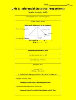 Preview of Flipbook for Part 5: Inferential Statistics (Proportions)