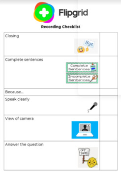 Preview of FlipGrid Checklist