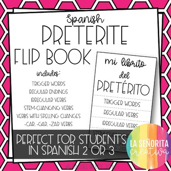 Preview of Spanish Preterite Notes Flip Book for Interactive Notebooks