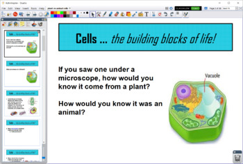 Preview of Plants vs. Animal Cells (similarities and differences) - Flipchart Presentation