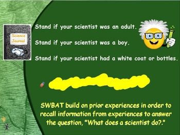Preview of Flipchart beginning a "What does a scientist do" unit