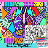 Flip Flops Coloring Page Summer Pop Art Coloring Printable