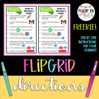 Preview of Flipgrid Directions - Freebie