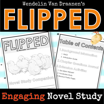 Preview of Flipped by Wendelin Van Draanen - Novel Study Companion Journal - Editable!