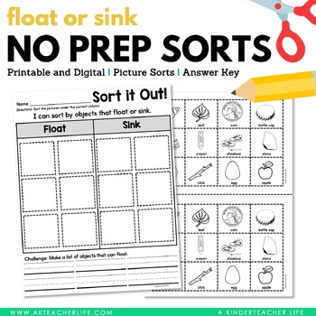 Preview of Sink or Float Picture Sort Activity