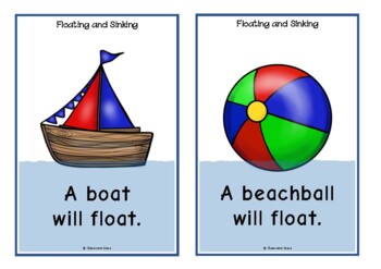 Preview of Floating and Sinking Picture Cards/Anchor Charts | Science Centers Activities