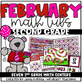 February Math Centers: SECOND GRADE | Valentine's Day Math