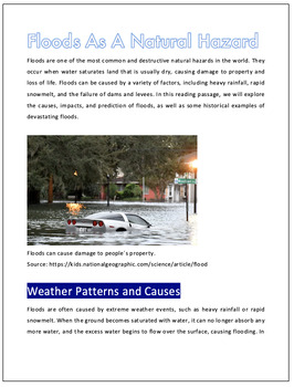Floods: Natural Hazards by Teaching with Mr B | TPT