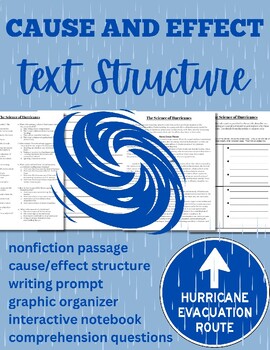 Preview of Hurricanes - Cause Effect Text Structure: Nonfiction Article with Writing Prompt