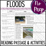 Floods Reading Comprehension - Passage, Questions, No Prep