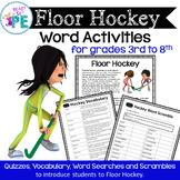 Floor Hockey Rules, Vocabulary, Worksheet Packet