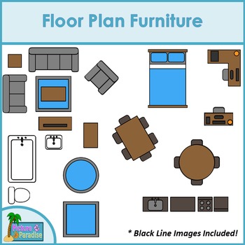 Preview of Floor Plan Furniture Clip Art for Digital & Paper Resources