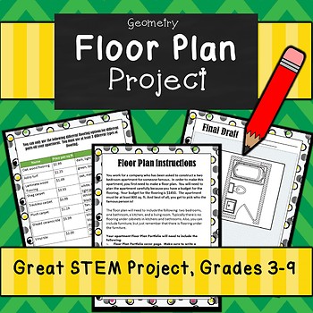 Preview of Floor Plan w/ Real Life Budget Sheet- Great STEM Project Using Ratios and Area!