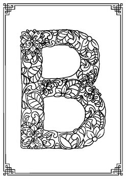 Floral Alphabet Coloring Book by Study Pencil Education | TpT