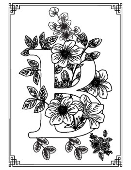 26 Alphabet with Flowers Coloring Pages (Download and Print-at-home) |  Boelter Design Co.