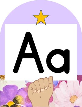 Preview of Floral Alphabet with and without ASL