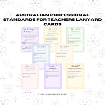 Preview of Floral Australian Professional Standards for Teachers Cards