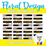 Floral Design Rules Poster Set (with blank template), 20 p