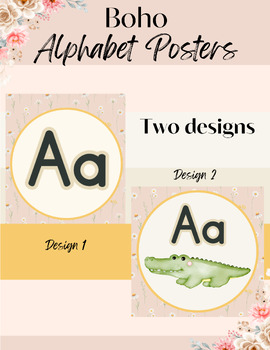 Preview of Floral Boho Alphabet Poster