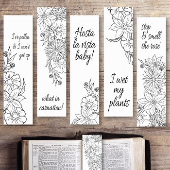 Preview of Floral Bookmarks, Horticulture Bookmarks, Nature Bookmarks, Cute Bookmarks
