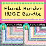 Floral Borders HUGE BUNDLE Clipart (color and B&W){MissClipArt}