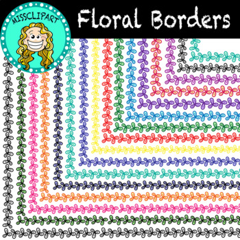 Floral Borders and Frames Clipart (color and B&W){MissClipArt} by ...