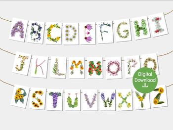Preview of Floral Bulletin Board Letters | Flower Alphabet | Phonetic Flower ABC