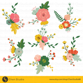Floral Bunches clipart by K Kids Resources | TPT
