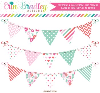 Floral Bunting Clipart by Erin Bradley Designs | TpT