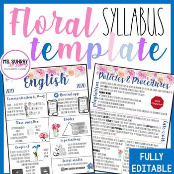 Preview of Floral Chic Theme Editable Infographic Syllabus