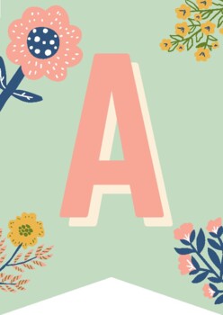 Floral Classroom Bunting Banner Letters And Numbers 