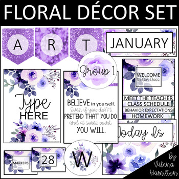 Floral Classroom Décor Bundle by Vilena Hamilton | TPT