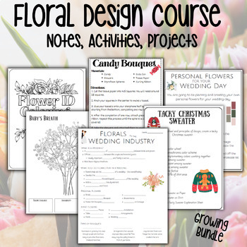 Preview of Floral Design Course (Notes, Activities, Projects) Growing Bundle