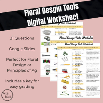 Preview of Floral Design Tools Digital Worksheet