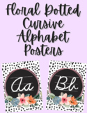 Floral Dotted Cursive Alphabet Posters