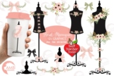 Floral Dress Form Clipart Pack, {Best Teacher Tools}, AMB-1008