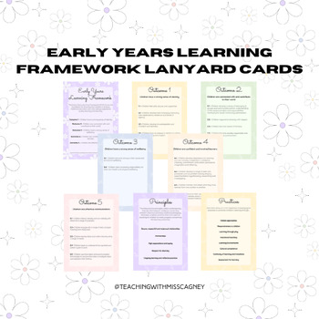 Preview of Floral Early Years Learning Framework Cards